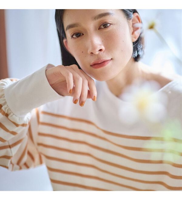 Viola e Viola（ヴィオラ エ ヴィオラ）の「トレンドを楽しむ！バスクボーダーパフ袖プルオーバー（カットソー）」｜詳細画像