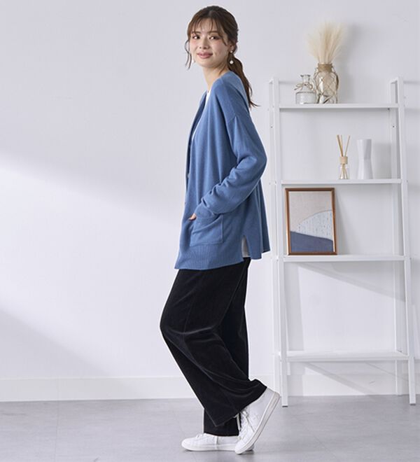 BELLUNA（ベルーナ）の「綺麗見えベロアワイドパンツ（フルレングスパンツ）」｜詳細画像