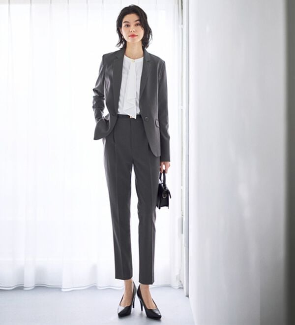 【ゆきだるま】ベルーナ GeeRA セットアップ パンツスーツ 11 号 2点セット】選べるボトム！洗えて型くずれしないパンツスーツセット