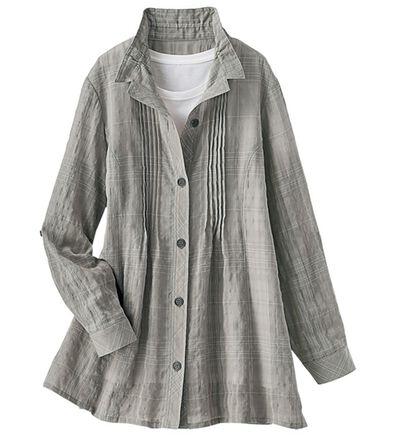 BELLUNA（ベルーナ）の「夏に頼れる一枚！先染めサッカー素材チェックデザインジャケット（その他ジャケット）」