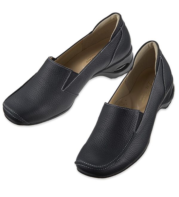 ルフラン（ルフラン）の「＜ラシーナコンフォート＞４Ｅ牛革エアヒールトラッドシューズ（フラットシューズ）」｜ブラック