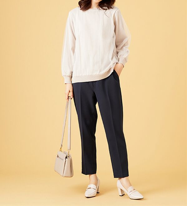 BELLUNA（ベルーナ）の「チュール重ねニットプルオーバー（ニット・セーター）」｜詳細画像