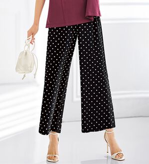 BELLUNA（ベルーナ）の「ヒンヤリ冷感！プリントワイドパンツ（ワイドパンツ・ガウチョ）」｜ドット柄