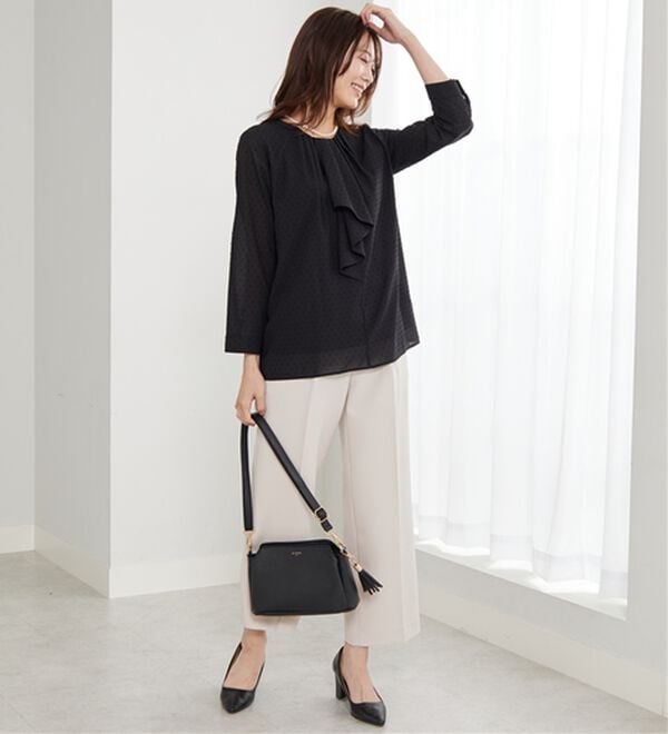 BELLUNA（ベルーナ）の「＜Ｃ／Ｓ＞ドットシフォンボウタイブラウス（ブラウス）」｜詳細画像