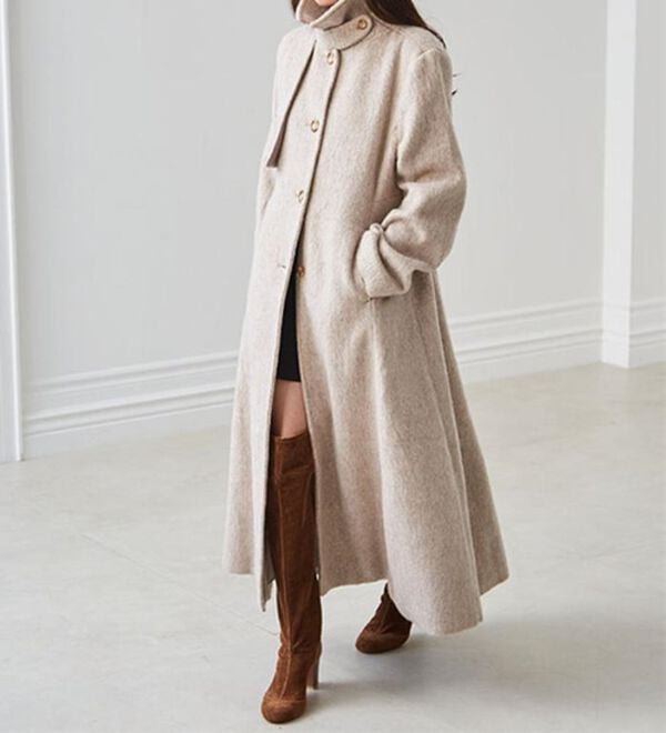 RANAN（ラナン）の「2WAYフレアーステンカラーシャギーコート（ロングコート）」｜詳細画像