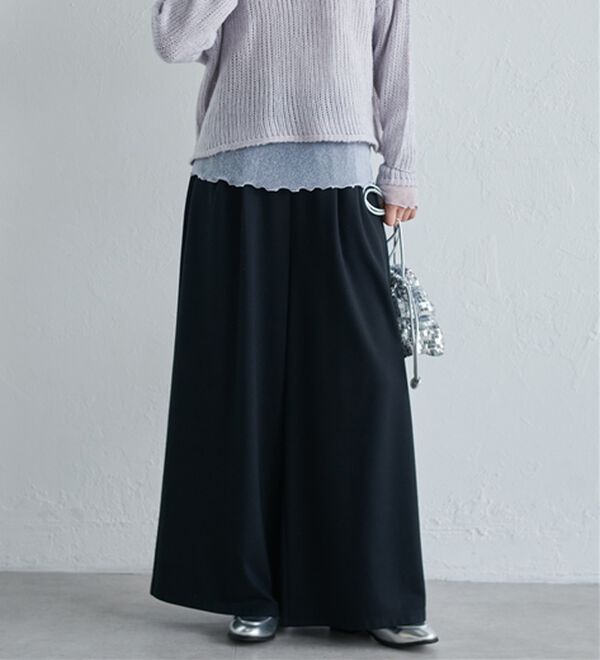 RANAN（ラナン）の「柔らかあったか！裏起毛ロングフレアガウチョパンツ（フルレングスパンツ）」｜詳細画像