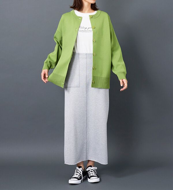 BELLUNA（ベルーナ）の「ラメ入り裏毛素材スカート（ロングスカート）」｜詳細画像