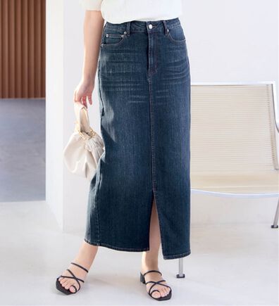 alotta（アロッタ）の「きれいめストレッチカラータイトスカート（ロングスカート）」