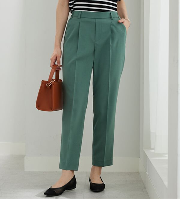 BELLUNA（ベルーナ）の「【選べる2丈】メランジストレッチ素材テーパードパンツ（テーパードパンツ）」｜詳細画像