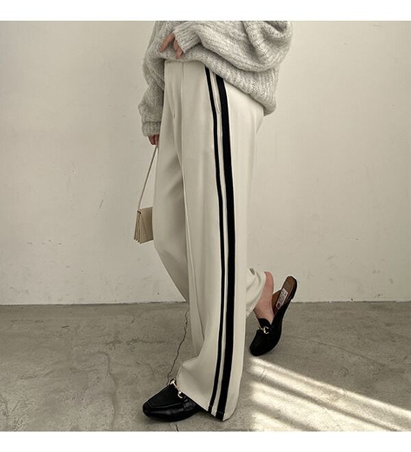 GeeRA（ジーラ）の「サイドラインハイウエストパンツ（フルレングスパンツ）」｜詳細画像