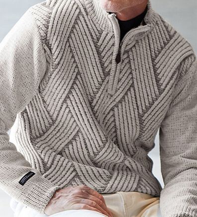 「＜Ｓ　ｂｙ　インターメッツォ＞上質ジャカードモールセーター（メンズニット・セーター）」