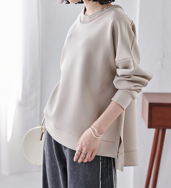 RANAN（ラナン）の「＜ＨＳ＞編立衿ポイントきれいめスウェット（カットソー）」｜詳細画像