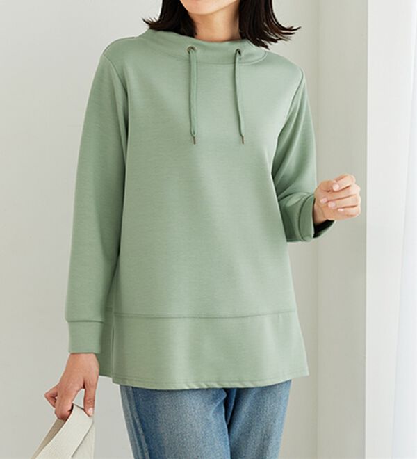 BELLUNA（ベルーナ）の「ワイドネック切替デザインプルオーバー（カットソー）」｜ミント