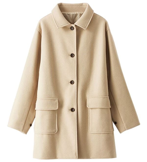 BELLUNA（ベルーナ）の「ウール調ステンカラーコート（ハーフコート）」｜詳細画像