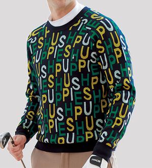 「＜ハッシュパピー・ゴルフ＞ターフに映える！総柄セーター（メンズニット・セーター）」｜詳細画像