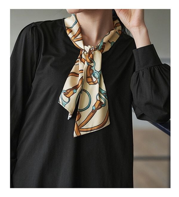 RANAN（ラナン）の「スカーフ付キレイ見えカットソーブラウス（ブラウス）」｜詳細画像