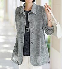 BELLUNA（ベルーナ）の「夏に嬉しいきちんと見え！綿混変化織ジャケットアンサンブル（その他ジャケット）」