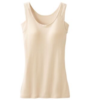 LAVIENNE（ラヴィエンヌ）の「＜さらりラボ＞サラッと涼しい綿混カップ付タンク（肌着・インナーウェア）」｜ベージュ