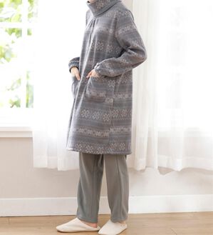 LAVIENNE（ラヴィエンヌ）の「ソフトでかるぽかフリースパジャマ　ワンピース（パジャマ・ルームウェア）」｜グレーノルディック