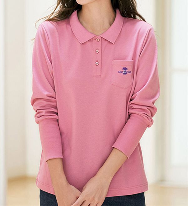 GREEN CLUBS ピンク 長袖ポロシャツ GREEN CLUBS ピンク 長袖ポロシャツ