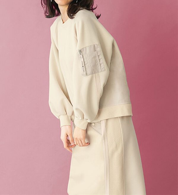 BELLUNA（ベルーナ）の「【ＳＭＡＲＴ　ＥＣＯ　ＪＥＲＳＥＹ】異素材切替スカート（ロングスカート）」｜詳細画像