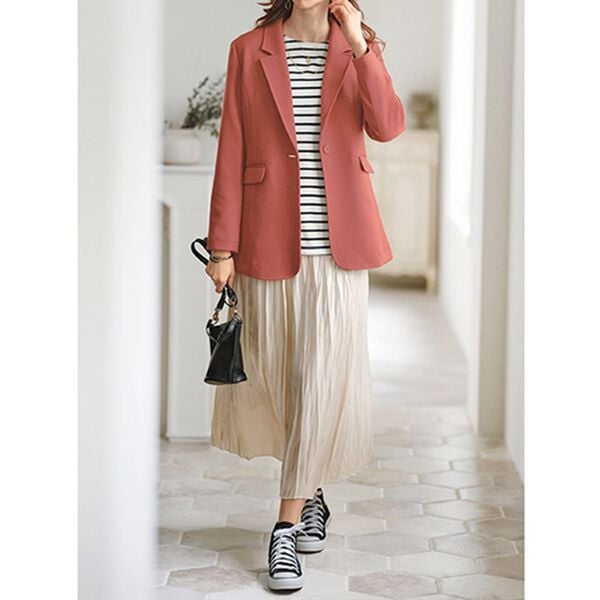 BELLUNA（ベルーナ）の「カジュアルコーデを格上げ！ウール調テーラードジャケット　ロング丈（テーラードジャケット）」｜詳細画像