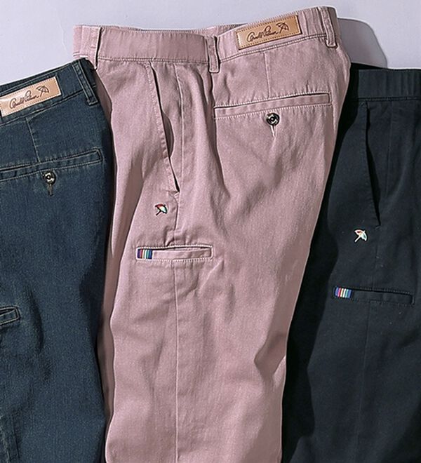 「＜アーノルド　パーマー＞デニム＆チノから選べる定番ストレッチパンツ（メンズフルレングスパンツ）」｜ピンク(チノ)