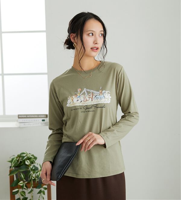 BELLUNA（ベルーナ）の「＜Ｄｉｓｎｅｙ＞【プー】プリント長袖Tシャツ（カットソー）」｜詳細画像