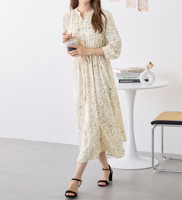 alotta（アロッタ）の「柄アソートギャザーデザインワンピース（その他ワンピース）」｜詳細画像