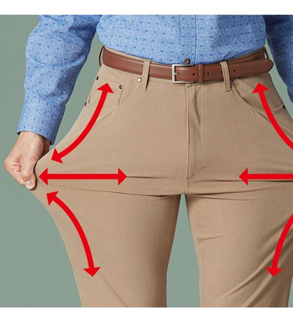 「【３本組】＜コムルヴァン・オム＞のびのび快適上品チノパンツ（メンズフルレングスパンツ）」｜詳細画像