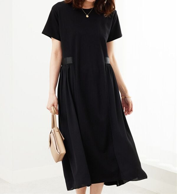 BELLUNA（ベルーナ）の「【Ｌａｇｒｉｌｕａ】サイドシフォン使いギャザー切替ワンピース（その他ワンピース）」｜詳細画像