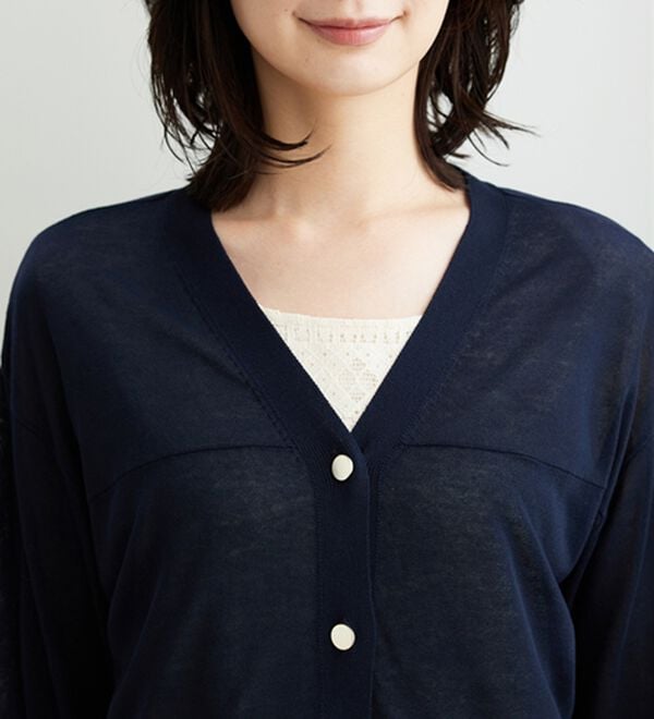 BELLUNA（ベルーナ）の「【快適Ｌａｂ．】シャリ冷！洗える多機能ニットカーディガン（ニットカーディガン）」｜詳細画像