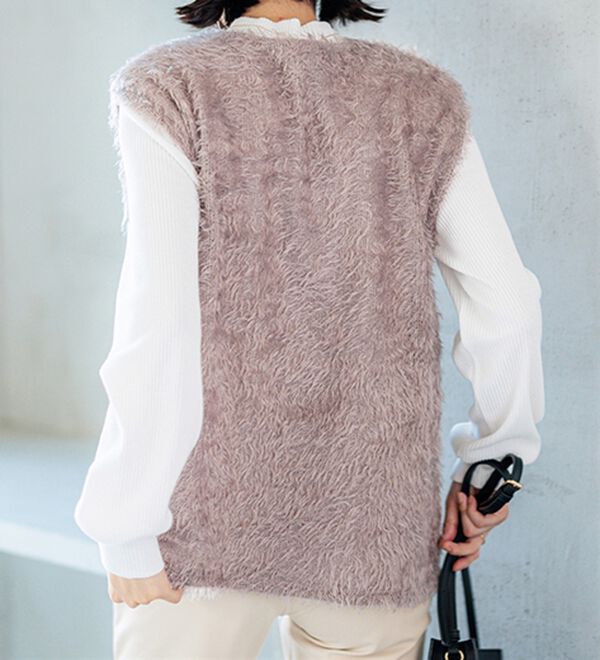 BELLUNA（ベルーナ）の「上品シャギー素材ベストアンサンブル（アンサンブル）」｜詳細画像