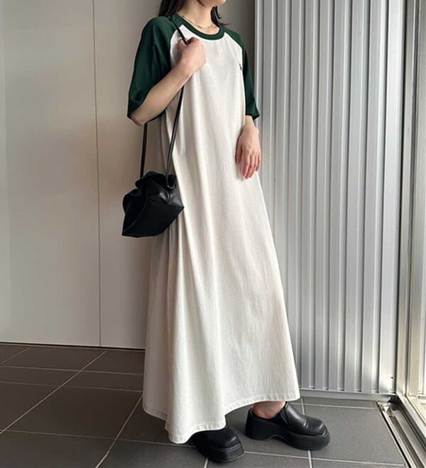 RANAN（ラナン）の「＜Ｕ．Ｓ．ＰＯＬＯ　ＡＳＳＮ．＞ラグランカットソーＡラインワンピース（カットソーワンピース）」｜詳細画像