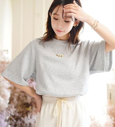 A HAPPY MARILYN（アハッピーマリリン）の「【Ｍ～８Ｌ／選べるシルエット・袖丈】綿混ベーシックＴシャツ（Tシャツ）」