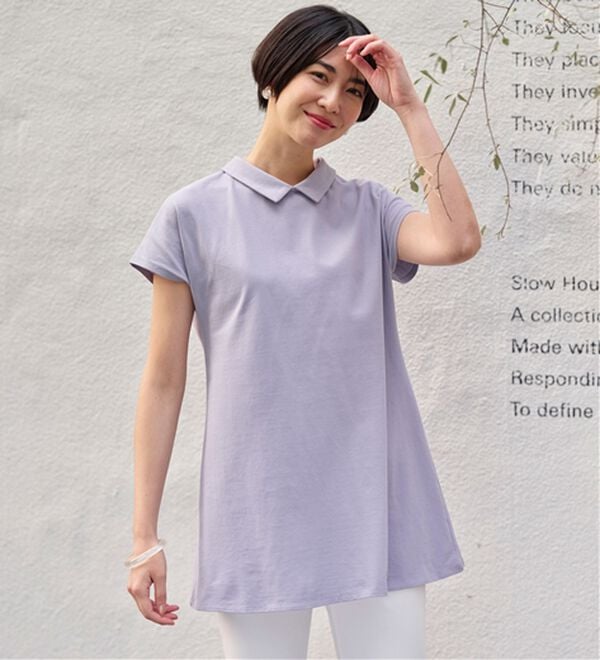 BELLUNA（ベルーナ）の「ヒンヤリ！綿１００％かのこポロチュニック（チュニック）」｜詳細画像