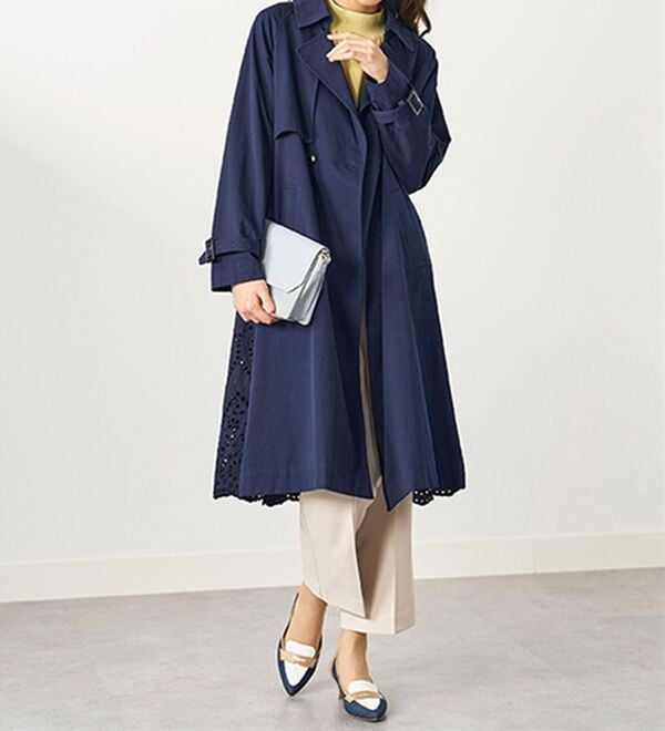 BELLUNA（ベルーナ）の「バックレースデザイン華やぎトレンチコート（ロングコート）」｜詳細画像