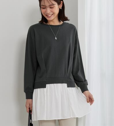 BELLUNA（ベルーナ）の「裏毛素材レイヤード風チュニック（チュニック）」