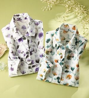 ルフラン（ルフラン）の「【２色組】日本製　花柄ブラウス（ブラウス）」｜詳細画像