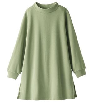 BELLUNA（ベルーナ）の「ふんわり素材軽ぽかチュニックワンピース（チュニック）」｜セージ