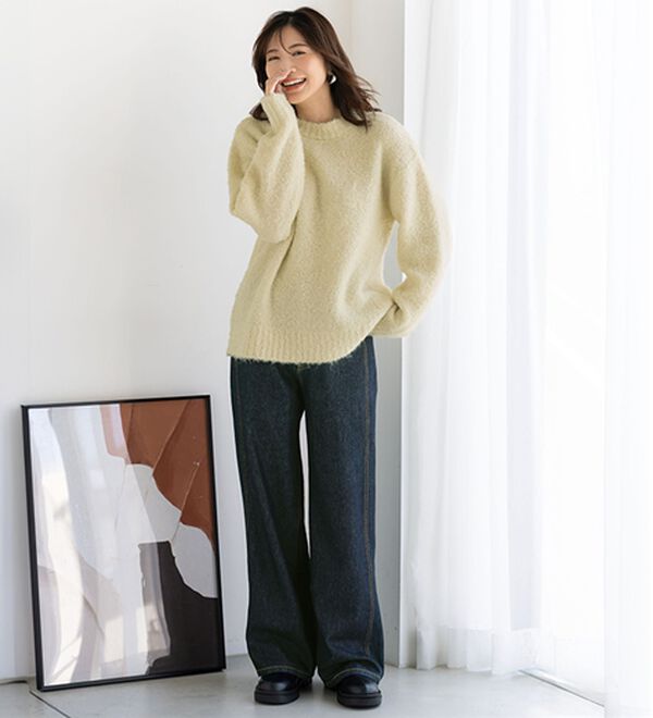 BELLUNA（ベルーナ）の「やわらかブークレニットプルオーバー（ニット・セーター）」｜詳細画像