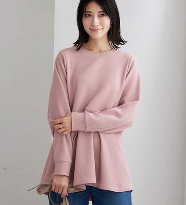 BELLUNA（ベルーナ）の「裏起毛ふくれジャカードペプラムチュニック（チュニック）」｜詳細画像