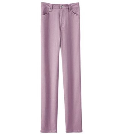 BELLUNA（ベルーナ）の「ヒンヤリ速乾！綿サテンストレッチカラーパンツ（フルレングスパンツ）」