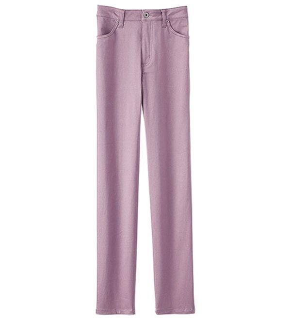 BELLUNA（ベルーナ）の「ヒンヤリ速乾！綿サテンストレッチカラーパンツ（フルレングスパンツ）」｜ラベンダー