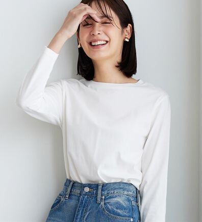 BELLUNA（ベルーナ）の「綿１００％大人顔サマ見えプルオーバー（カットソー）」
