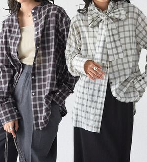 RANAN（ラナン）の「２ｗａｙボウタイチェックシャツ（シャツ）」｜詳細画像