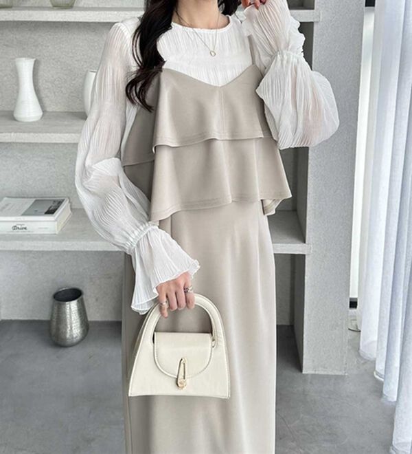 GeeRA（ジーラ）の「フリルキャミワンピース（カットソーワンピース）」｜詳細画像