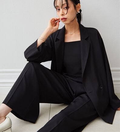 RANAN（ラナン）の「ジャケット＆サロペットドレスセット（パンツスーツ）」