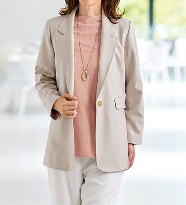 BELLUNA（ベルーナ）の「波柄ジャカード切替デザインプルオーバー（カットソー）」｜詳細画像