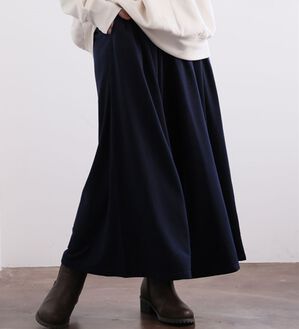 A HAPPY MARILYN（アハッピーマリリン）の「【大きいサイズ】【Ｌ～６Ｌ／選べる丈】【裏起毛】暖かいのに着ぶくれない！身長別で選べる温柔ワイドパンツ（ワイドパンツ・ガウチョ）」｜ネイビー